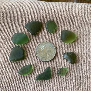 olive green seaglass